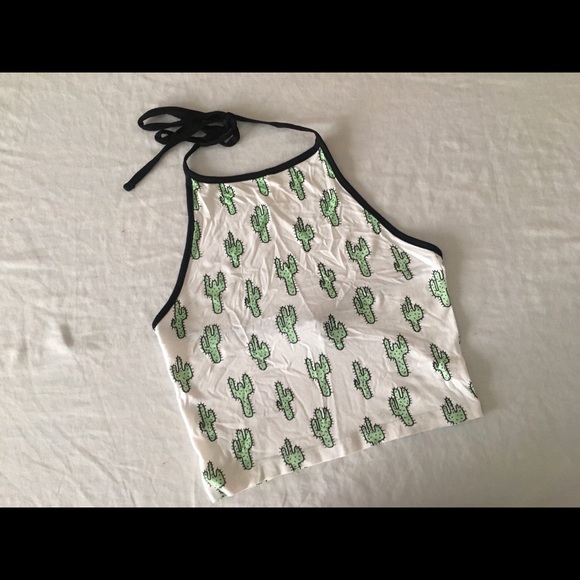 forever 21 cactus print halter top - Picture 5 of 9
